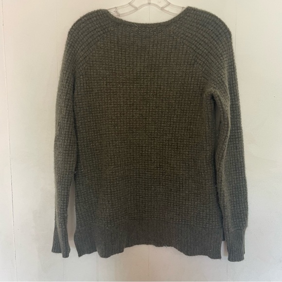 Athleta cashmere blend sweater green waffle knit soft warm size medium - Picture 5 of 5
